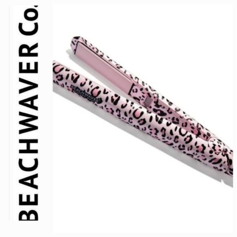 Beachwaver Pink Leopard Print Hair Straightener